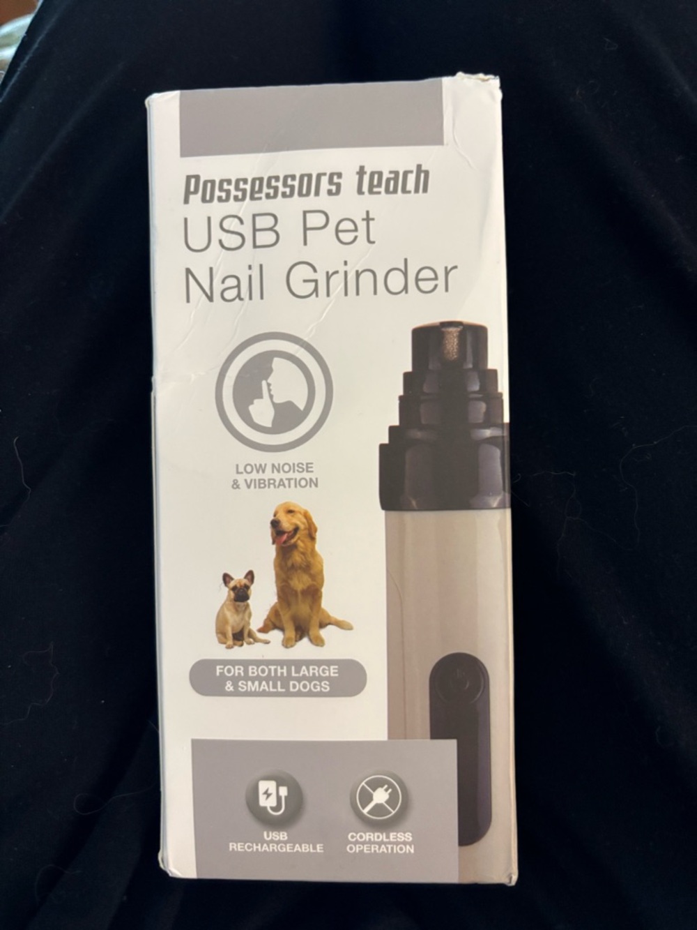 USB Pet Nail Grinder - White/Black